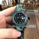 Clone Rolex GMT Master II Black Carbon Fiber Watch Camouflage Rubber Strap
